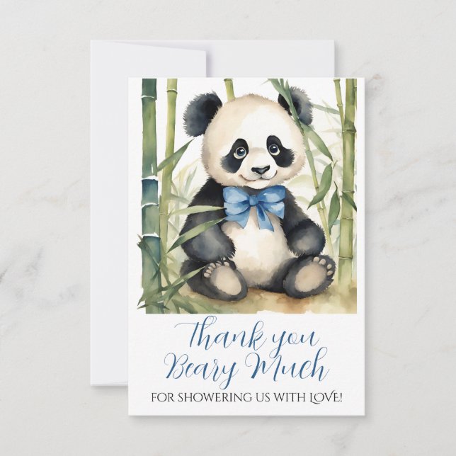 Bébé Panda ours Garçon Baby shower Merci (Devant)