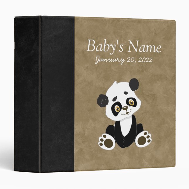 Bébé Panda Ours Photo Album 3 Classeur anneau (Devant/Côté)