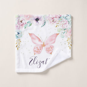 Bébé papillon et floral pastel