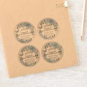 Bébé Papillons Floraux Bleu Stickers Transparent