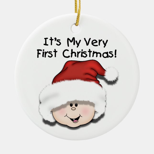Bébé Père Noël premier ornement de garde de Noël (Devant)