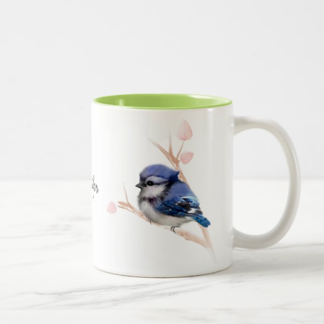 Bébé personnalisé Blue Jay Bird Mug (Droit)