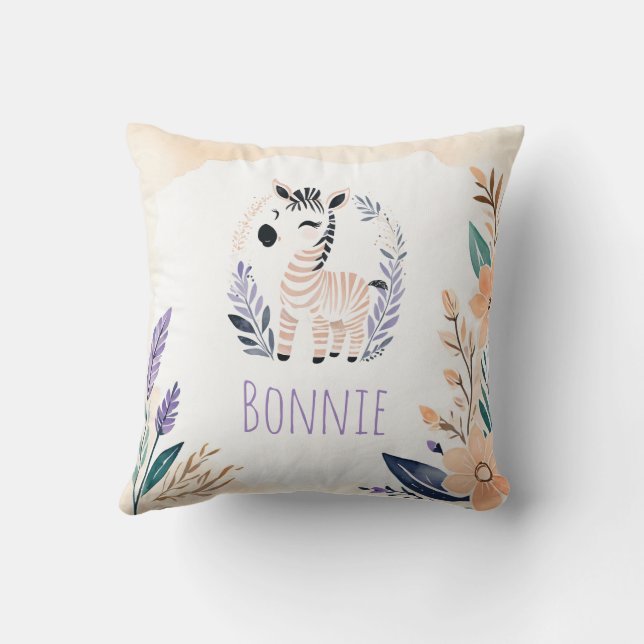 Bébé personnalisé Coussin d'âne Boho Design floral (Verso)