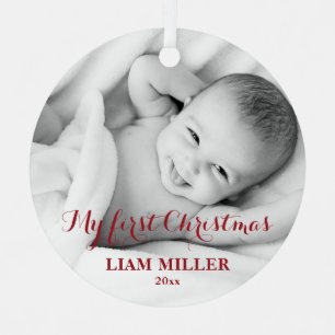 Bébé personnalisé Premier ornement photo de Noël