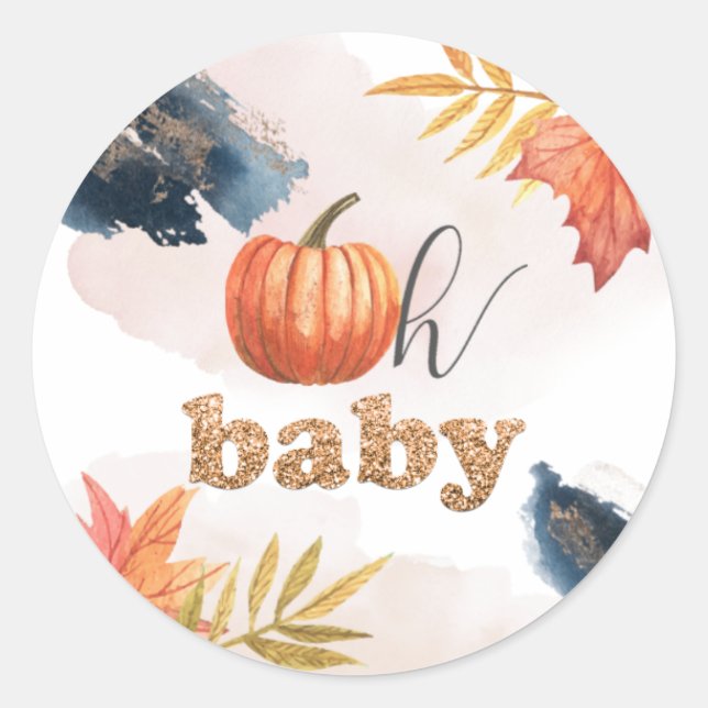 Bébé Petit Citrouille Sticker Baby shower (Devant)