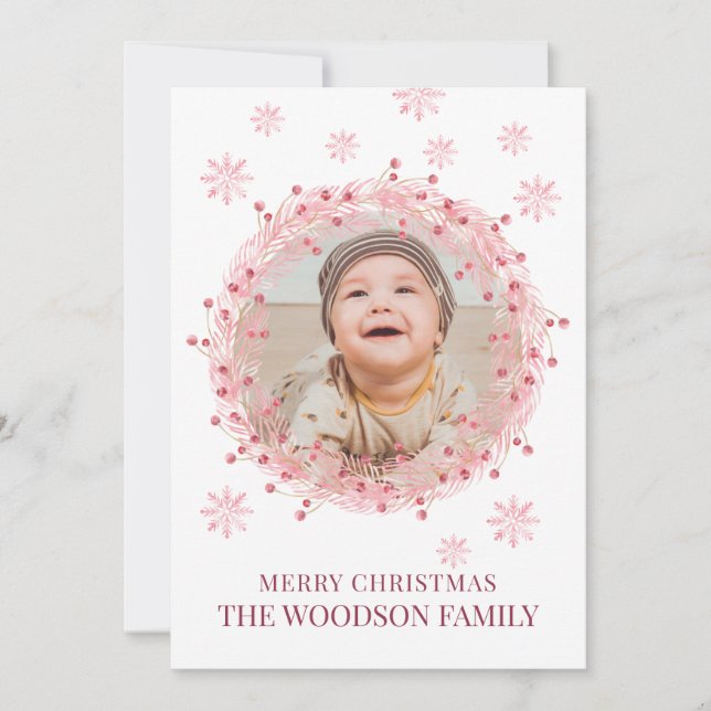 Bébé Photo Joyeux Noël Carte de voeux (Devant)