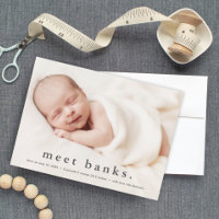 Bébé photo nom moderne faire-part de naissance