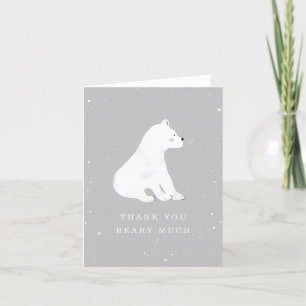 Bébé Polar Ours gris Baby shower d'hiver Merci