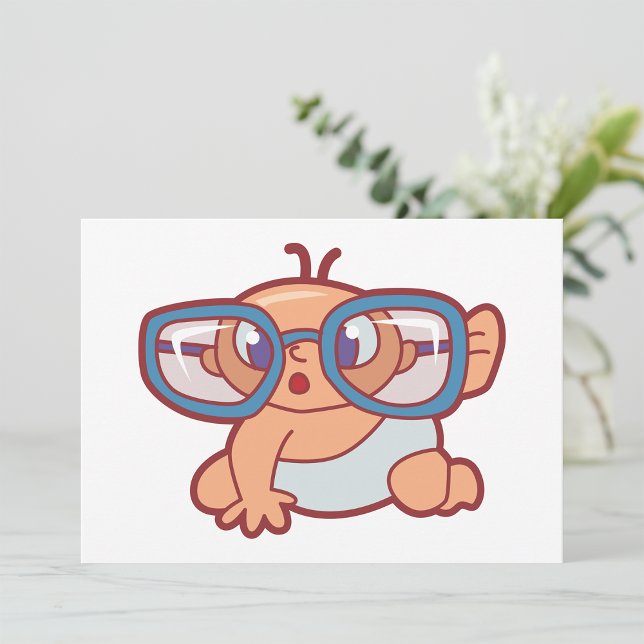 Bébé portant de grandes lunettes Invitations (Créateur téléchargé)
