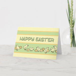 Bébé poulets Bonne carte de Pâques
