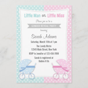 Bébé poussette Genre Reveal Party Invitation