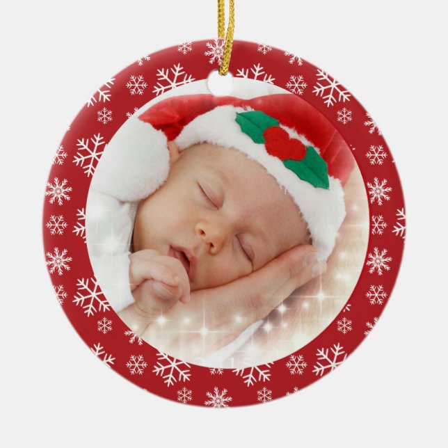 Bébé premier Noël flocons de neige ornement (Devant)