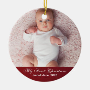 Bébé   Premier ornement photo de Noël