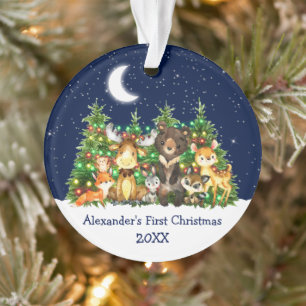 Bébé Première forêt de Noël Animaux Lumières Ciel