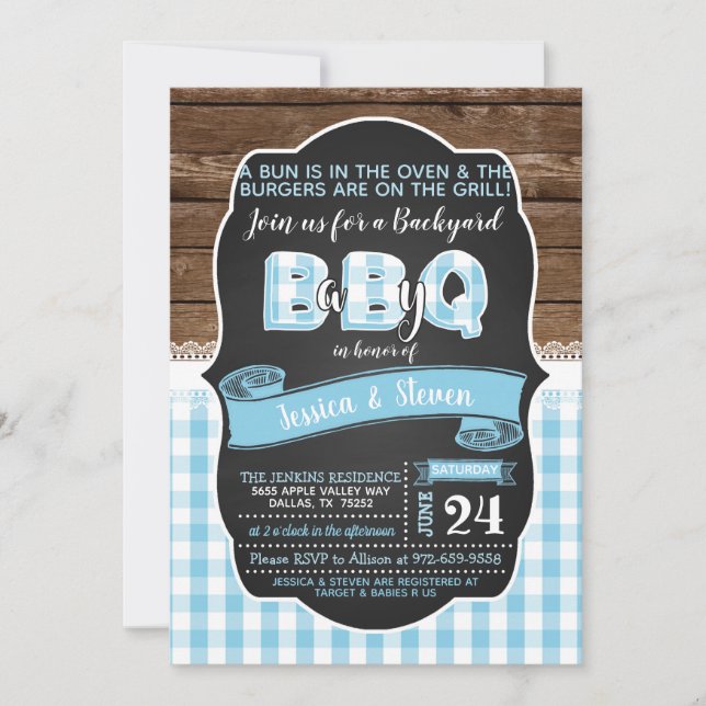 Bébé Q Baby shower Invitation pour garçon - Bébé b (Devant)