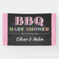 Bébé Q BBQ Baby shower Bannière rose