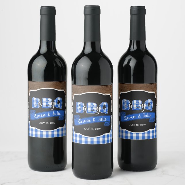 Bébé Q Bouteille de vin Étiquette - Bleu (Bouteilles)