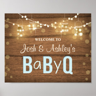 Bébé Q Coed BBQ Baby shower Affiche de bienvenue R