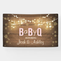 Bébé Q Coed BBQ Baby shower Arrière-plan Bannière