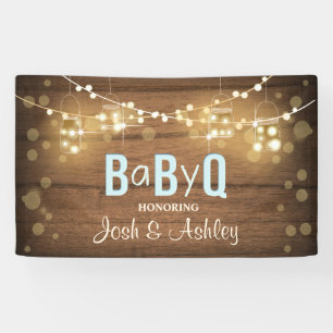 Bébé Q Coed BBQ Baby shower Arrière-plan Bannière 