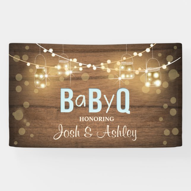 Bébé Q Coed BBQ Baby shower Arrière-plan Bannière  (Horizontal)