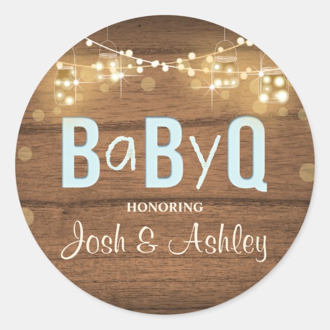 Bébé Q Coed BBQ Baby shower Enveloppe Sticker (Devant)