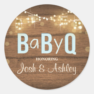 Bébé Q Coed BBQ Baby shower Enveloppe Sticker