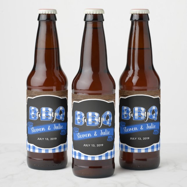 Bébé Q Étiquette bouteille de bière - Bleu (Bouteilles)