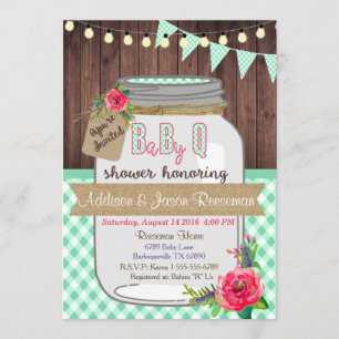 Bébé Q Mason Jar Invitation Baby shower BBQ