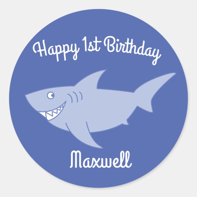 Bébé Requin 1er Sticker Anniversaire Phoques (Devant)