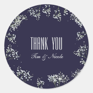 Bébé Respiration & Bleu Stickers Mariage floral