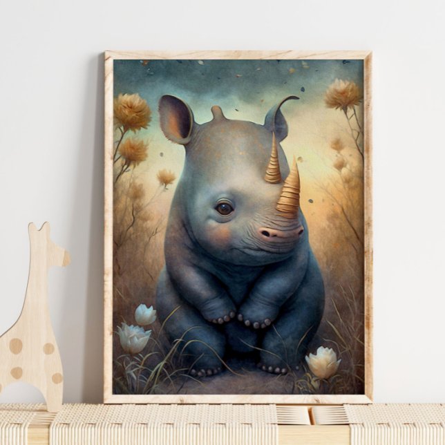 Bébé Rhinocéros Africain | Impression murale de rh (Créateur téléchargé)