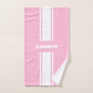 Bébé Rose Blanc Grilles de course Monogrammes Enfa