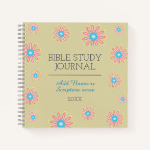 Bébé rose bleu marguerites Bible Study Journal