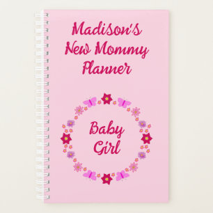 Bébé rose Papillons et fleurs personnalisés