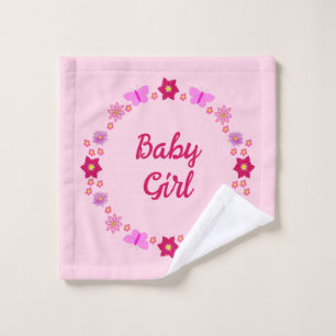 Bébé rose Papillons et fleurs personnalisés