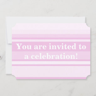 Bébé rose rayures invitation