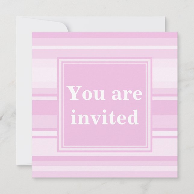 Bébé rose rayures invitation (Devant)