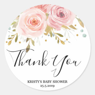 Bébé rose rose floral Fille Douche Stickers Favori