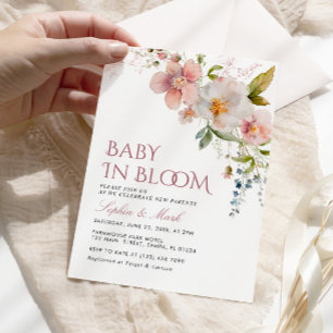 Bébé Rustique Fleur sauvage En Bloom Invitation