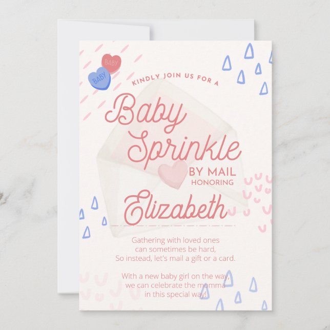 Bébé Saupoudré par invitation par courrier (Devant)