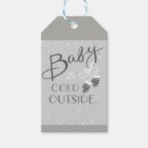 Bébé son froid dehors étiquette cadeau