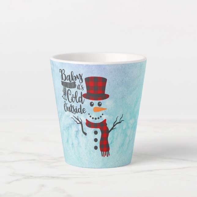 Bébé son froid dehors Snowman Mug (Devant)