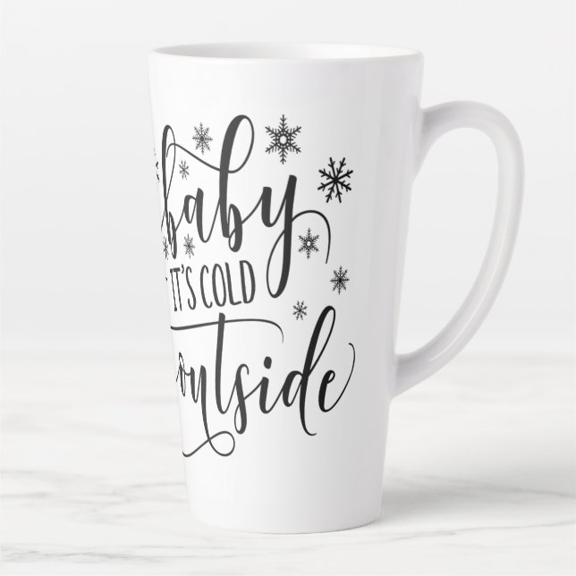 Bébé son froid en dehors de Noël Café d'hiver Mug (Droite)