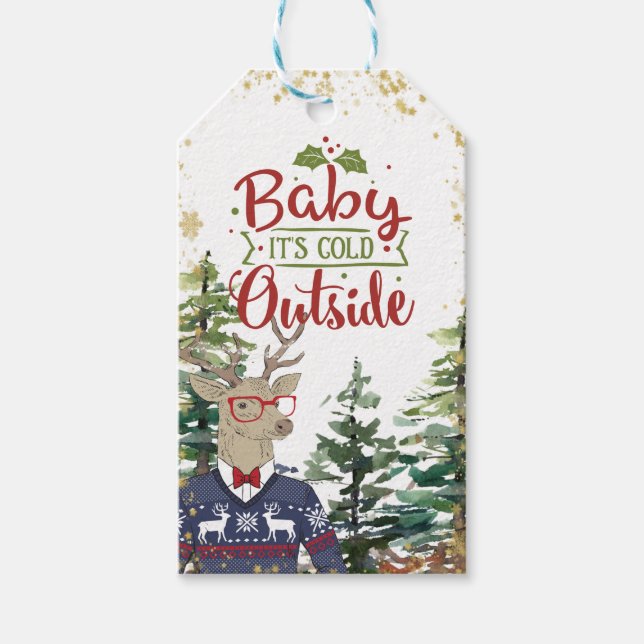 bébé son froid en dehors des étiquettes cadeaux de (Devant)