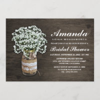 Bébé souffle Burlap nuptiale douche Invitations