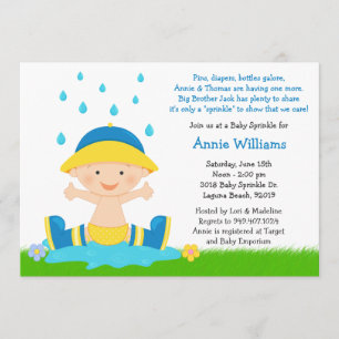 Bébé Sprinkle Shower Invitation pour bébé garçon