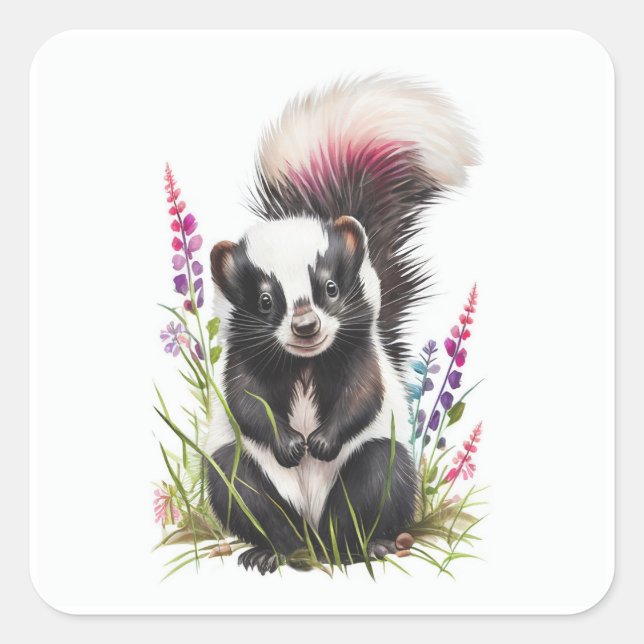 Bébé Sticker Carré Skunk (Devant)
