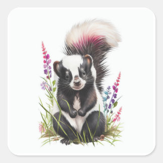 Bébé Sticker Carré Skunk