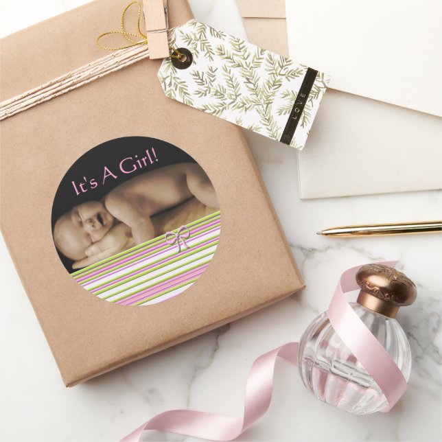 Bébé Stickers Fille avec votre photo bébé (Cadeaux)